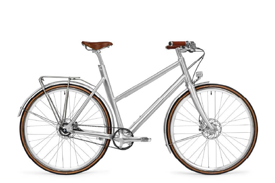das Fahrrad Schindelhauer Frieda in Farbe alu pur